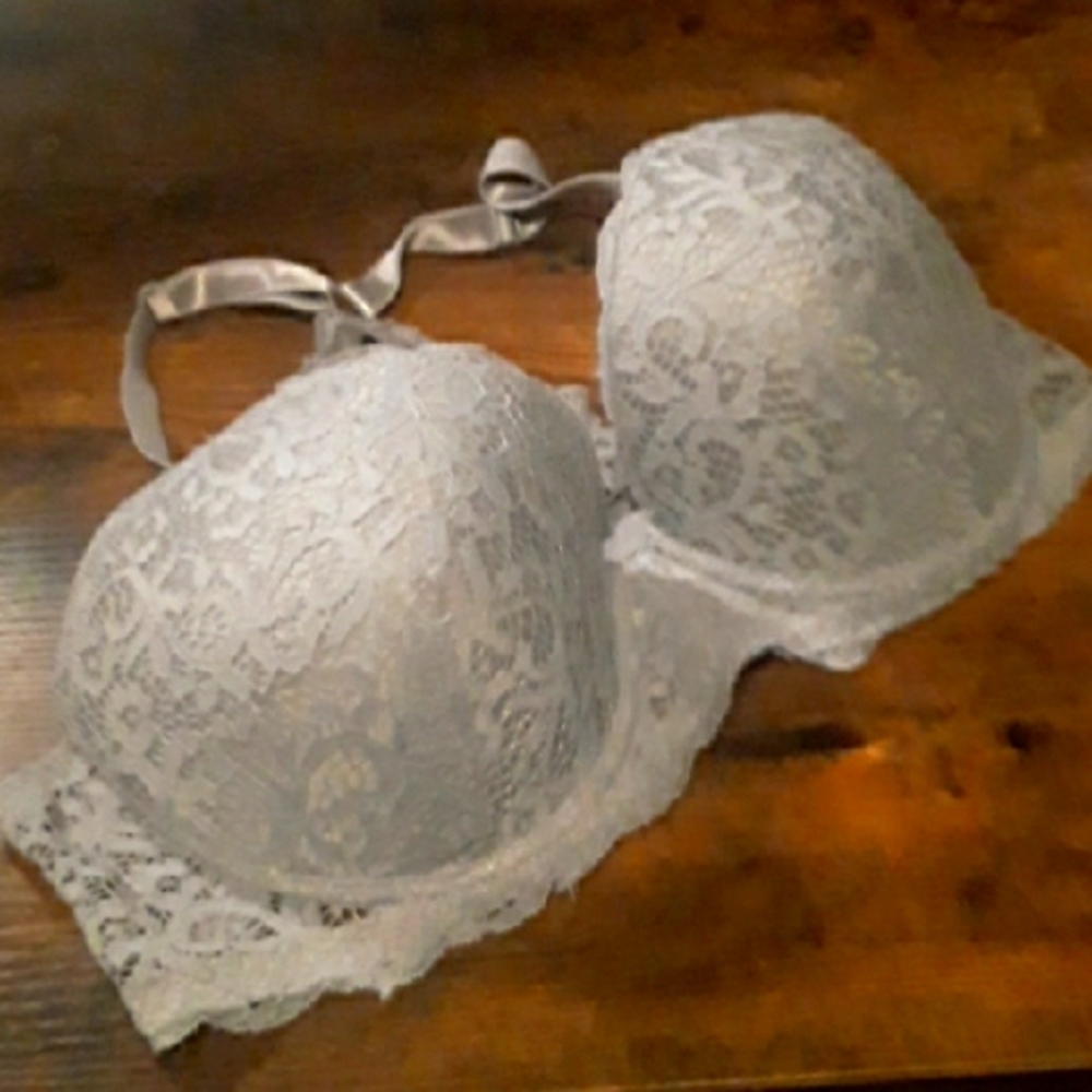 40D Rampage Gorgeous Grey Lace With Lace Back Straps Padded Underwire Push Up
